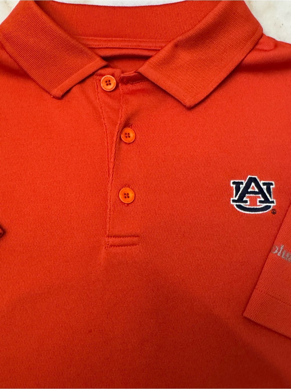 Auburn Tigers Orange Polo Shirt with Embroidered AU Logo